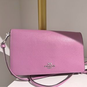 Purple leather COACH wallet crossbody